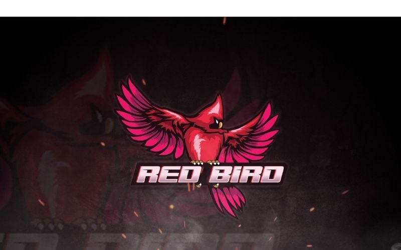Esport Red Bird Logo šablona