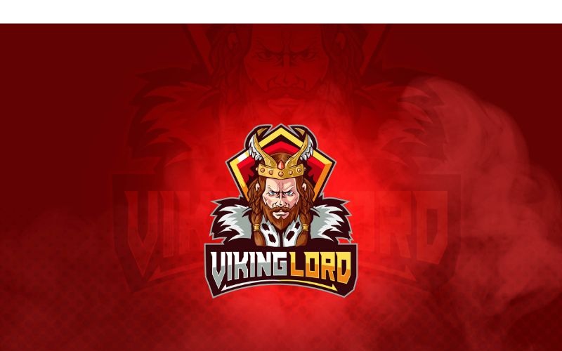 Esport Viking Lord logotyp mall