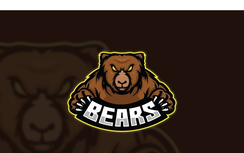 Modelo de logotipo do Esport Bears