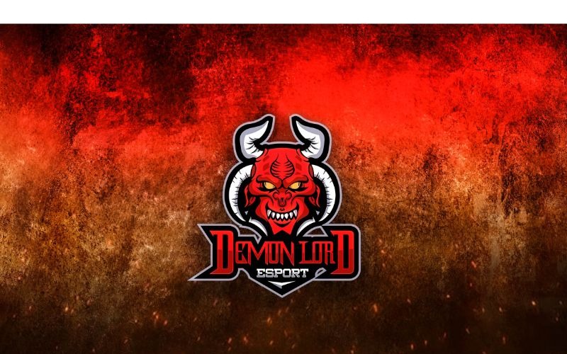 Шаблон логотипа Esport Demon Lord Esport