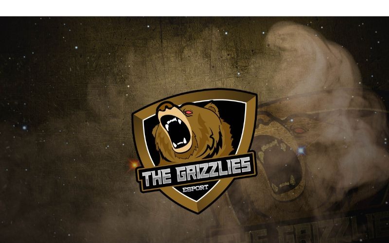 Szablon Logo Esport Grizzlies