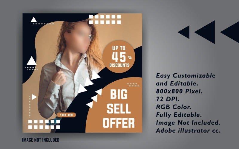 Download Шаблон для соцсетей "Big Sale Offer Promotional Social Media Template" / Big Sale Offer Promotional Social Media Template - Шаблон для соцсетей на тему графика promotion,poster,background,sale,layout,flyer,banner,brochure,design,offer,discount,concept,template,fashion,frame,advertising,card,illustration,geometric,label