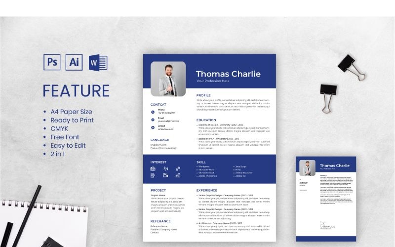 Download Резюме "Cv Resume Thomas Challie Resume Template" / Cv Resume Thomas Challie Resume Template - Резюме на тему графика adobe illustrator,applying,companies,curriculum vitae,female,freelance,jobs,personal brand,photoshop,portofolio,profile,resume,self branding,theme,videographer,word,worker