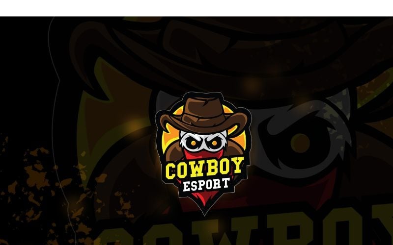 Download Шаблон логотипа "Esport Cowboy Logo Template" / Esport Cowboy Logo Template - Шаблон логотипа на тему графика brand,esport,gamers,games,identity,illustrations,legion,logo,mascot,mobile gamers,online,pc gamers,squad,teams,template,vectors