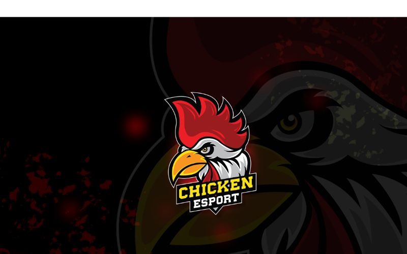 Esport kyckling logotyp mall