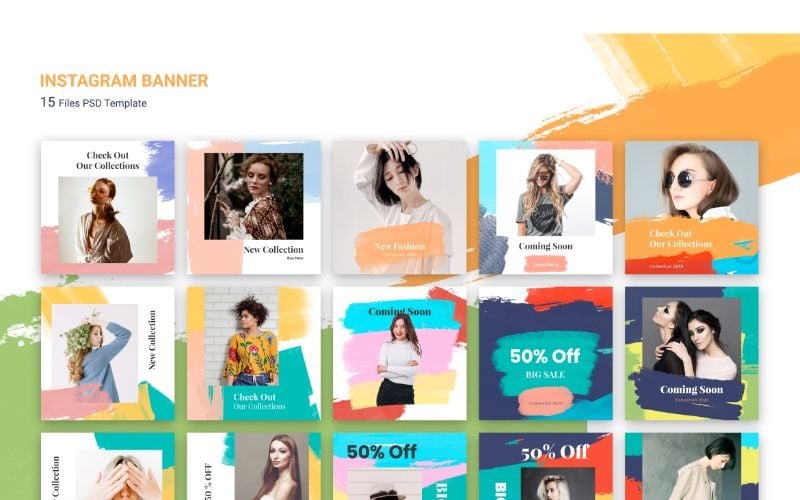 Download Шаблон для соцсетей "Instagram Banner Fashion Sale Social Media Template" / Instagram Banner Fashion Sale Social Media Template - Шаблон для соцсетей на тему графика adobe photoshop,banner,instagram,posts,social media,stories,template