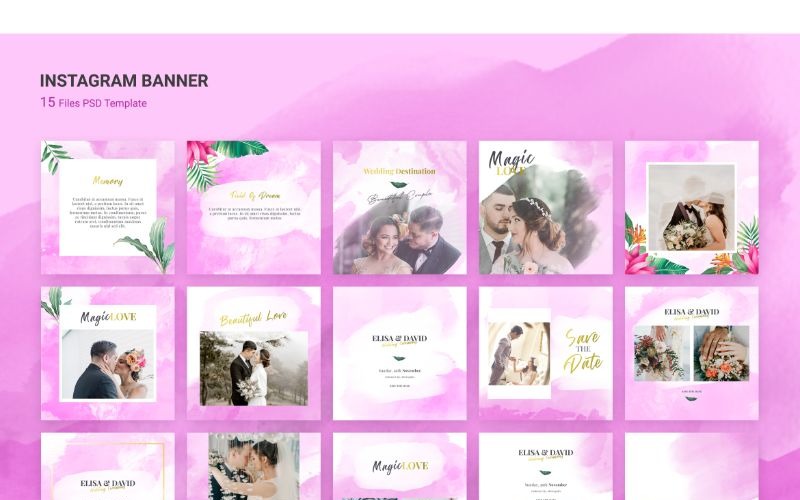 Download Шаблон для соцсетей "Instagram Banner Magic Love Social Media Template" / Instagram Banner Magic Love Social Media Template - Шаблон для соцсетей на тему графика adobe photoshop,banner,instagram,posts,social media,stories,template