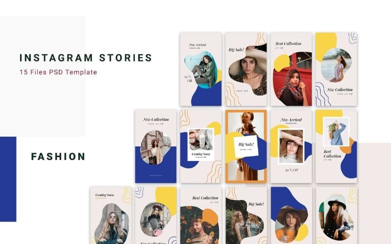 Download Шаблон для соцсетей "Instagram Stories Fashion Social Media Template" / Instagram Stories Fashion Social Media Template - Шаблон для соцсетей на тему графика adobe photoshop,banner,instagram,posts,social media,stories,template