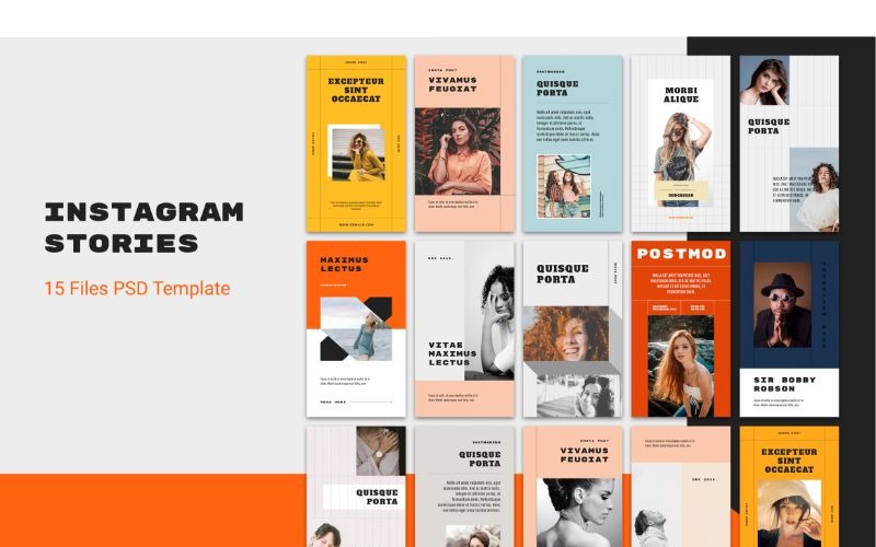 Download Шаблон для соцсетей "Instagram Stories Quisque Porta Social Media Template" / Instagram Stories Quisque Porta Social Media Template - Шаблон для соцсетей на тему графика adobe photoshop,banner,instagram,posts,social media,stories,template