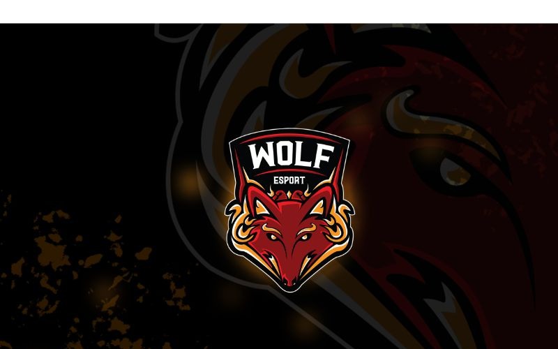 Modèle de logo Esport Red Wolf