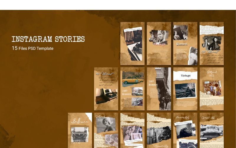 Modèle de médias sociaux vintage Instagram Stories