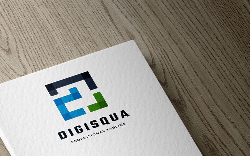 Modello di logo quadrato digitale