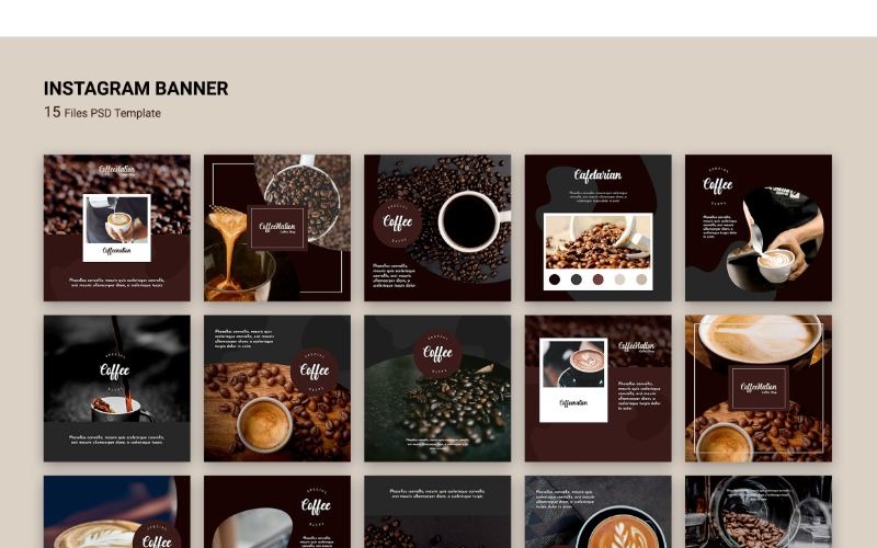 Modello di social media di Instagram Banner Coffee