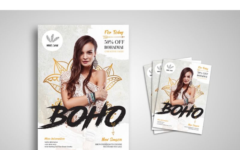 Download Фирменный стиль "Flyer  Boho - Corporate Identity Template" / Flyer  Boho - Corporate Identity Template - Фирменный стиль на тему графика flyer,flyer design,flyer psd template,photoshops,template,background