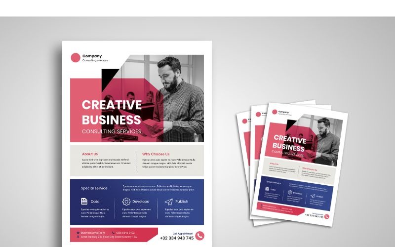 Download Фирменный стиль "Flyer  Consulting Services - Corporate Identity Template" / Flyer  Consulting Services - Corporate Identity Template - Фирменный стиль на тему графика flyer,flyer design,flyer psd template,photoshops,template,background