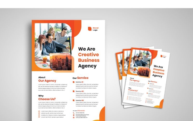 Download Фирменный стиль "Flyer  Creative Agency 3 - Corporate Identity Template" / Flyer  Creative Agency 3 - Corporate Identity Template - Фирменный стиль на тему графика flyer,flyer design,flyer psd template,photoshops,template,background