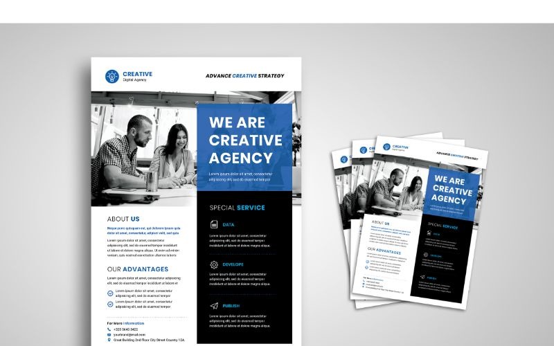 Download Фирменный стиль "Flyer  Creative Agency 5 - Corporate Identity Template" / Flyer  Creative Agency 5 - Corporate Identity Template - Фирменный стиль на тему графика flyer,flyer design,flyer psd template,photoshops,template,background