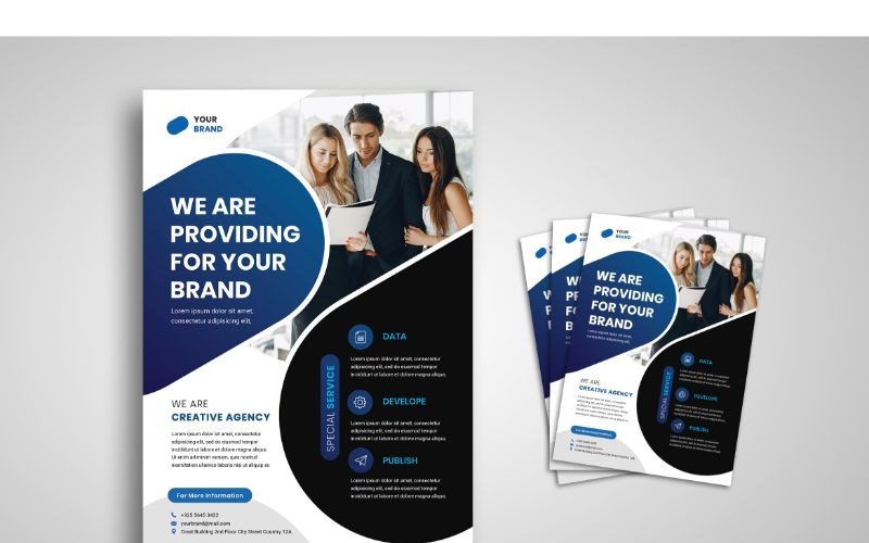 Download Фирменный стиль "Flyer  Creative Agency 6 - Corporate Identity Template" / Flyer  Creative Agency 6 - Corporate Identity Template - Фирменный стиль на тему графика flyer,flyer design,flyer psd template,photoshops,template,background