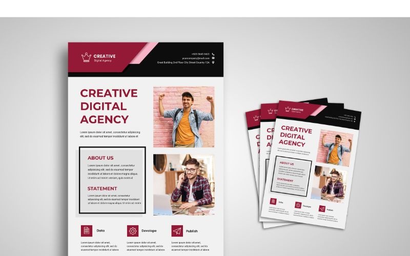 Download Фирменный стиль "Flyer  Creative Digital Agency 2 - Corporate Identity Template" / Flyer  Creative Digital Agency 2 - Corporate Identity Template - Фирменный стиль на тему графика flyer,flyer design,flyer psd template,photoshops,template,background