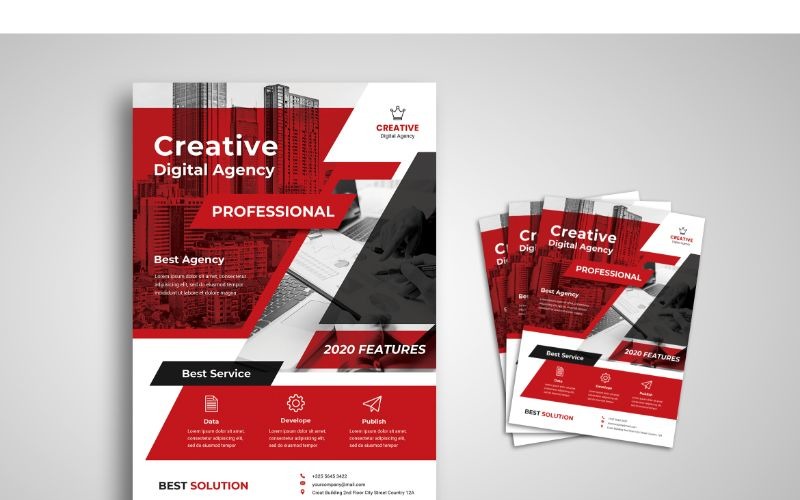 Download Фирменный стиль "Flyer  Creative Digital Agency 3 - Corporate Identity Template" / Flyer  Creative Digital Agency 3 - Corporate Identity Template - Фирменный стиль на тему графика flyer,flyer design,flyer psd template,photoshops,template,background