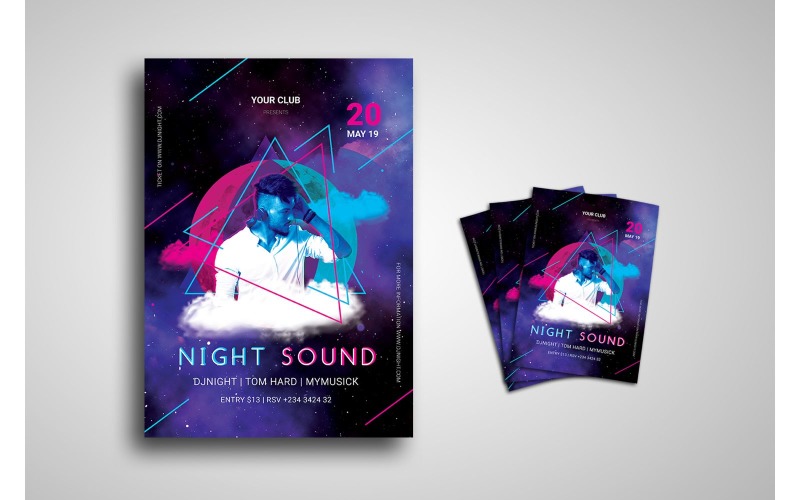 Download Фирменный стиль "Flyer  DJ Show - Corporate Identity Template" / Flyer  DJ Show - Corporate Identity Template - Фирменный стиль на тему графика background,celebration,club,concert,cover,dance,disco,dj,entertainment,event,fashion,festival,flyer,flyer design,flyer psd template,holiday,invitation,music,musical,night