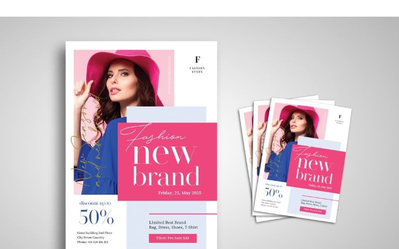 Download Фирменный стиль "Flyer  Fashion New Brand - Corporate Identity Template" / Flyer  Fashion New Brand - Corporate Identity Template - Фирменный стиль на тему графика flyer,flyer design,flyer psd template,photoshops,template,background