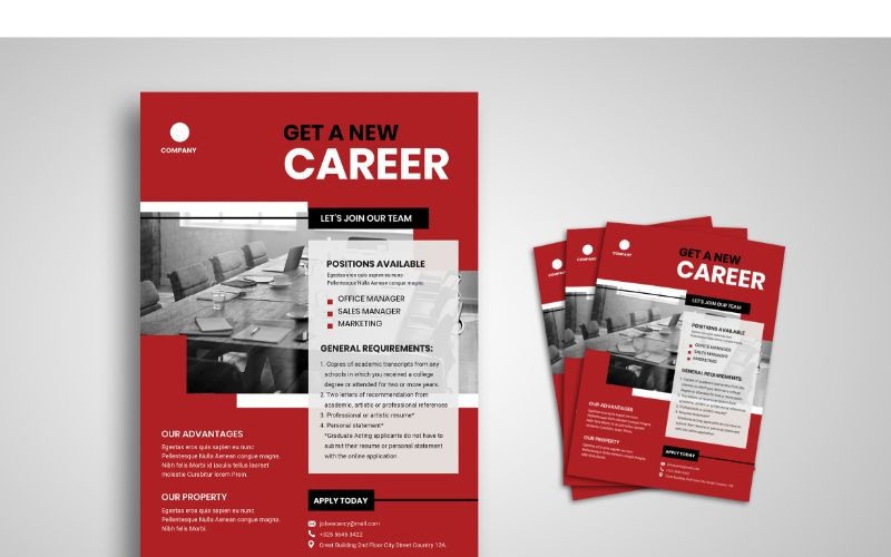 Download Фирменный стиль "Flyer  Get A New Career - Corporate Identity Template" / Flyer  Get A New Career - Corporate Identity Template - Фирменный стиль на тему графика flyer,flyer design,flyer psd template,photoshops,template,background