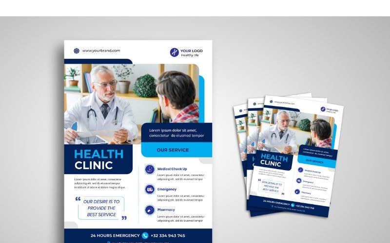 Download Фирменный стиль "Flyer  Health Clinic 2 - Corporate Identity Template" / Flyer  Health Clinic 2 - Corporate Identity Template - Фирменный стиль на тему графика flyer,flyer design,flyer psd template,photoshops,template,background