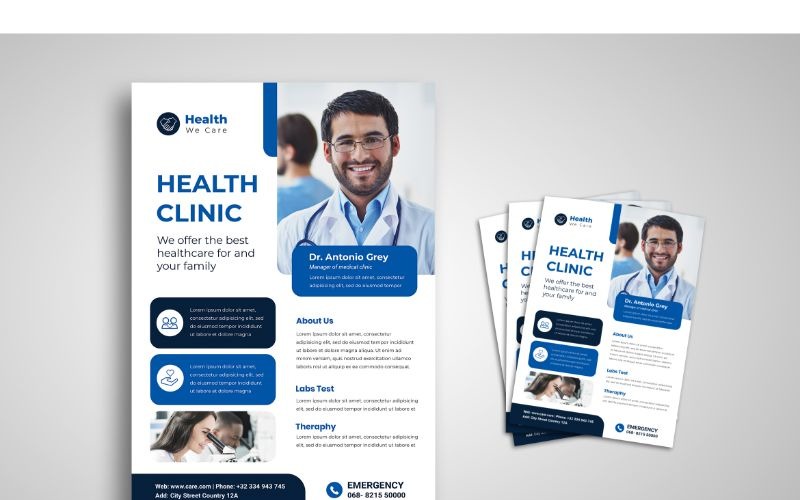 Download Фирменный стиль "Flyer  Health Clinic - Corporate Identity Template" / Flyer  Health Clinic - Corporate Identity Template - Фирменный стиль на тему графика flyer,flyer design,flyer psd template,photoshops,template,background