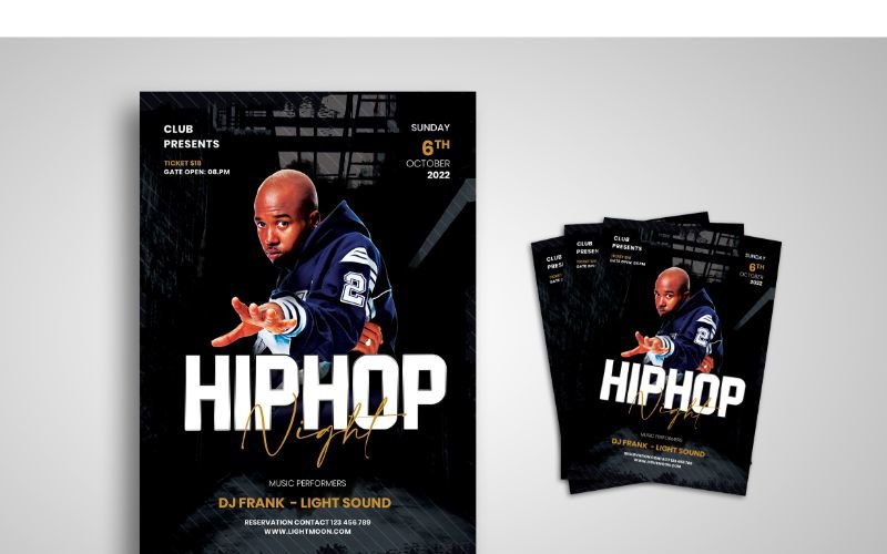 Download Фирменный стиль "Flyer  Hiphop Night - Corporate Identity Template" / Flyer  Hiphop Night - Corporate Identity Template - Фирменный стиль на тему графика flyer,flyer design,flyer psd template,photoshops,template,background