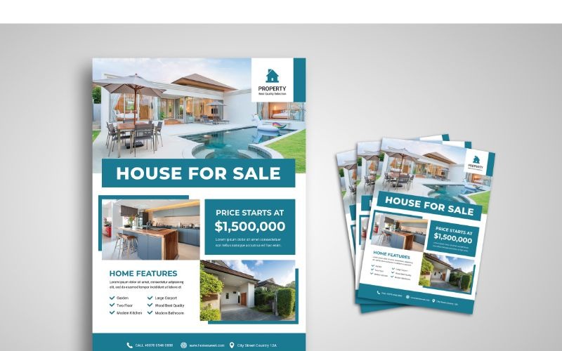 Download Фирменный стиль "Flyer  House For Sale - Corporate Identity Template" / Flyer  House For Sale - Corporate Identity Template - Фирменный стиль на тему графика flyer,flyer design,flyer psd template,photoshops,template,background