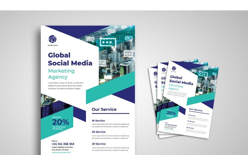 Download Фирменный стиль "Flyer  Marketing Agency 2 - Corporate Identity Template" / Flyer  Marketing Agency 2 - Corporate Identity Template - Фирменный стиль на тему графика flyer,flyer design,flyer psd template,photoshops,template,background