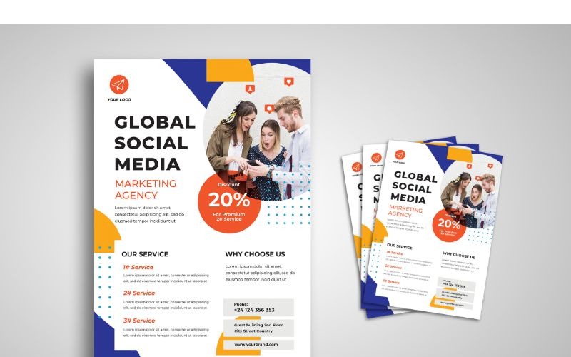 Download Фирменный стиль "Flyer  Marketing Agency 3 - Corporate Identity Template" / Flyer  Marketing Agency 3 - Corporate Identity Template - Фирменный стиль на тему графика flyer,flyer design,flyer psd template,photoshops,template,background