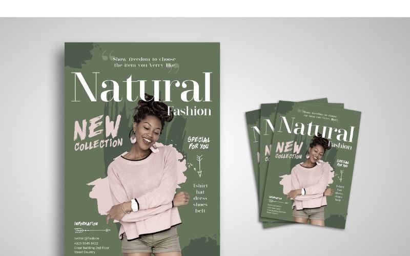 Flyer Natural Fashion - mall för företagsidentitet
