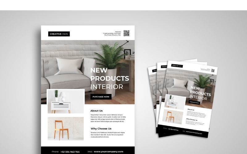 Download Фирменный стиль "Flyer  New Products Interior - Corporate Identity Template" / Flyer  New Products Interior - Corporate Identity Template - Фирменный стиль на тему графика flyer,flyer design,flyer psd template,photoshops,template,background