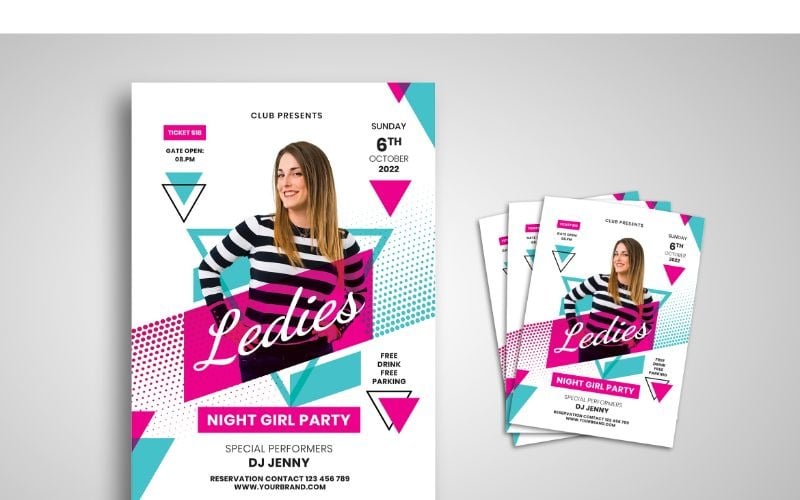 Download Фирменный стиль "Flyer  Night Girl Party - Corporate Identity Template" / Flyer  Night Girl Party - Corporate Identity Template - Фирменный стиль на тему графика flyer,flyer design,flyer psd template,photoshops,template,background