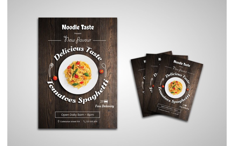 Download Фирменный стиль "Flyer  Noodle Taste - Corporate Identity Template" / Flyer  Noodle Taste - Corporate Identity Template - Фирменный стиль на тему графика catwalk,runway,show,design,beauty,model,fashion,collection,trendy,beautiful,look,flyer,event,promo,modern