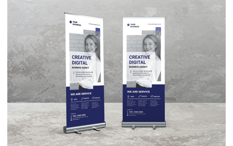 Roll Banner Creative Digital Agency - Modèle d'identité d'entreprise