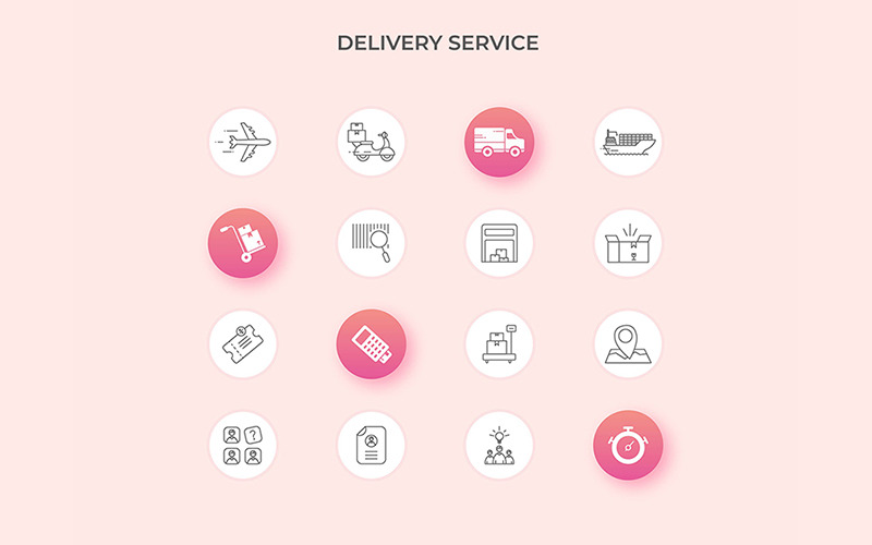 Bezorgservice Gratis Iconset-sjabloon