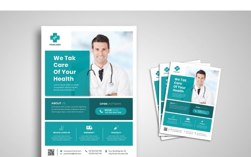 Download Фирменный стиль "Flyer Health Care 2 - Corporate Identity Template" / Flyer Health Care 2 - Corporate Identity Template - Фирменный стиль на тему графика flyer,flyer design,flyer psd template,photoshops,template,background