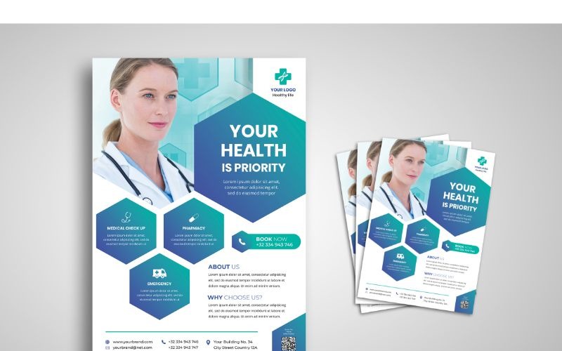 Download Фирменный стиль "Flyer  Health Service 2 - Corporate Identity Template" / Flyer  Health Service 2 - Corporate Identity Template - Фирменный стиль на тему графика flyer,flyer design,flyer psd template,photoshops,template,background