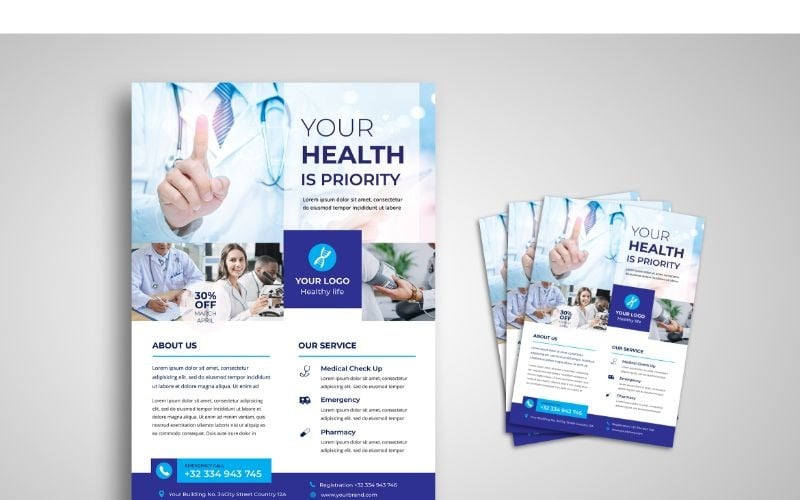 Download Фирменный стиль "Flyer  Health Service - Corporate Identity Template" / Flyer  Health Service - Corporate Identity Template - Фирменный стиль на тему графика flyer,flyer design,flyer psd template,photoshops,template,background