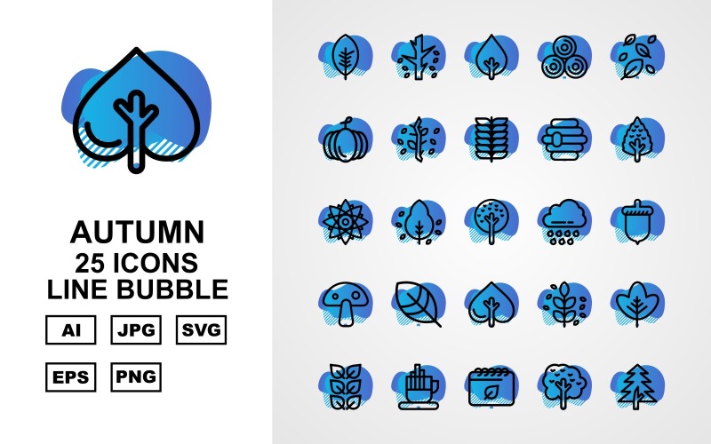 Download Набор иконок "25 Premium Autumn Line Bubble Icon Set" / 25 Premium Autumn Line Bubble Icon Set - Набор иконок на тему weather leaf,tree,leaves,tea cup,schedule,yard,pine,wood,pumpkin,flower,honeycomb,cloud,nut,mushroom,icon,icons