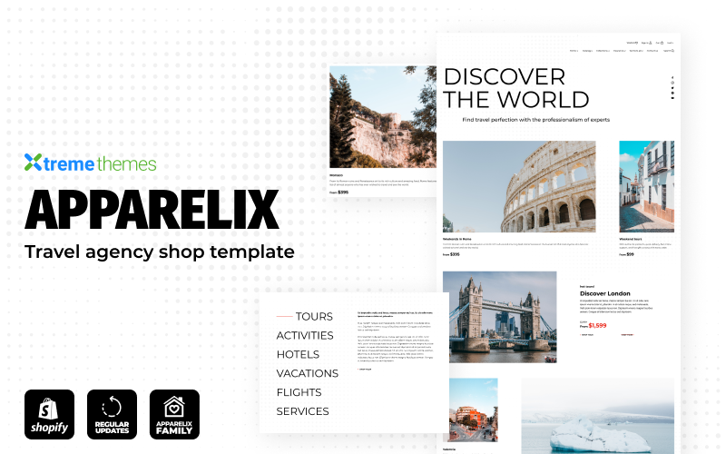 Apparelix Tour and Travel Agency Template Thème Shopify