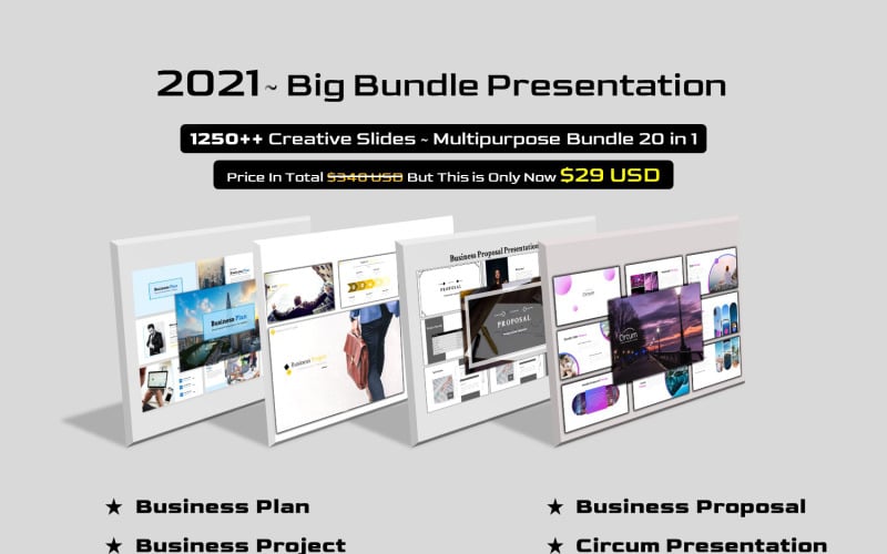 Big Bundle 20 em 1 - modelo multifuncional do PowerPoint