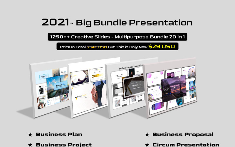 Big Bundle 20 в 1 - многоцелевой шаблон PowerPoint