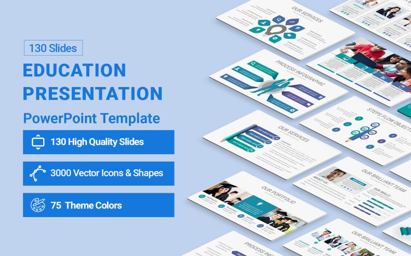 Education Presentation PowerPoint template - TemplateMonster