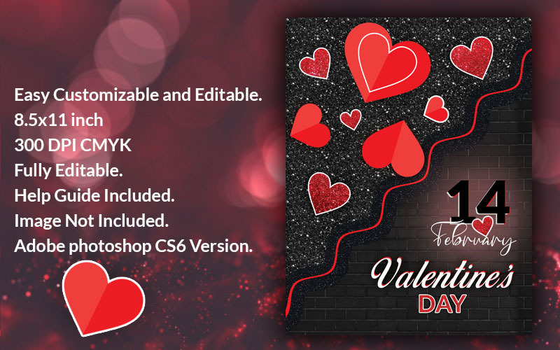 Modello PSD di poster di San Valentino
