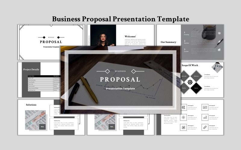 Proposta de negócios - modelo de PowerPoint de negócios criativos