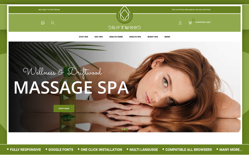 Driftwood - Spa Store OpenCart Template